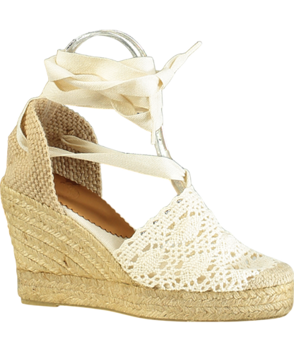 Penelope Chilvers Cream High Valenciana Lace Espadrille UK 3 EU 36 👠