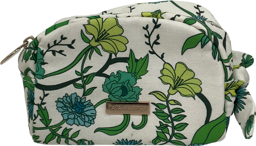 Tata Harper Green Floral Beauty Bag One Size