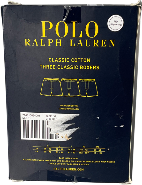 Ralph Lauren Multicoloured Mens 3 Pack Open Boxers UK XL