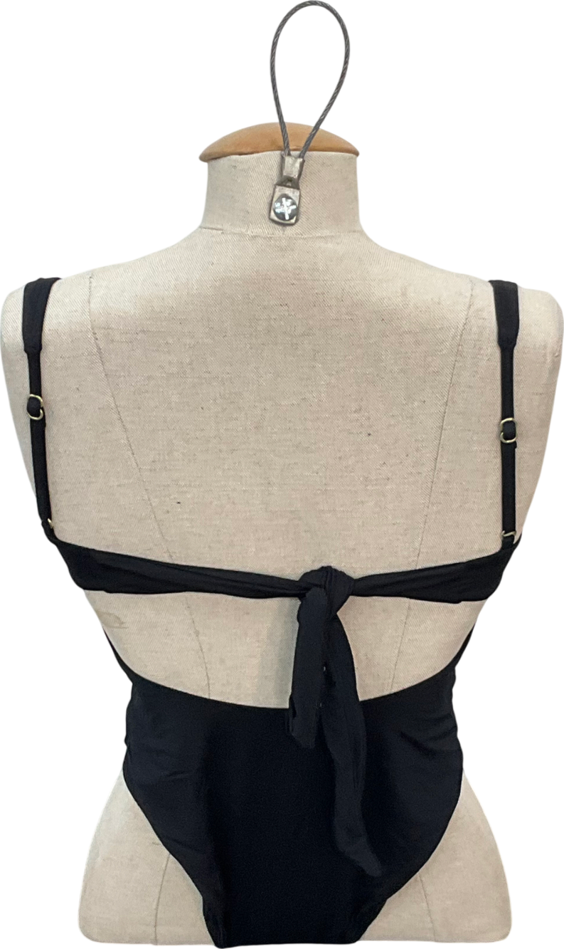 Monday Swimwear Black Clovelly Sweetheart-neck Stretch-recycled Nylon Swimsuit UK S