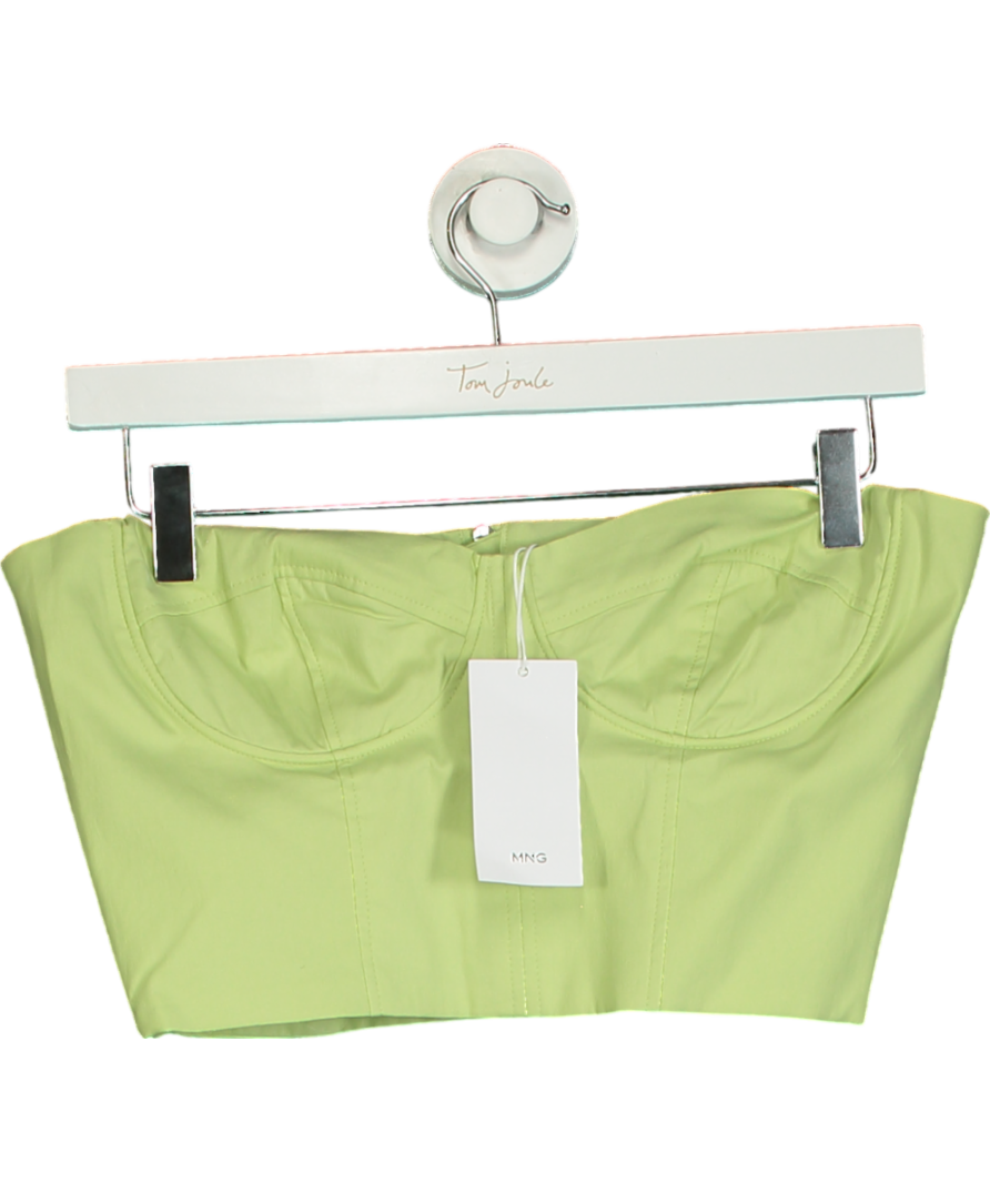 MANGO Green Strapless Cropped Top UK S