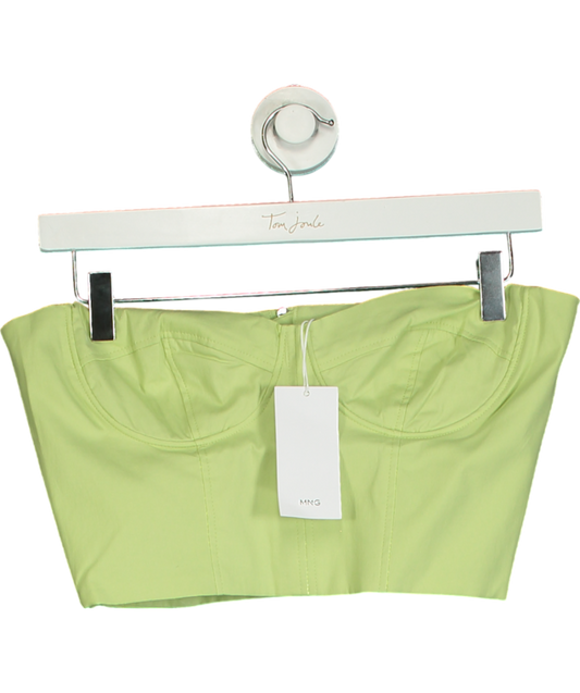 MANGO Green Strapless Cropped Top UK S