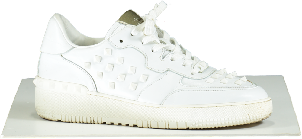 Valentino White Garavani Rockstud Rock Be Low-Top Sneakers UK 9