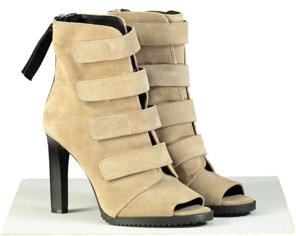 DKNY Beige High Heel Suede Boots UK 6.5