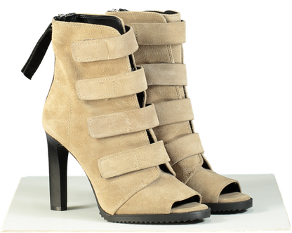 DKNY Beige High Heel Suede Boots UK 6.5