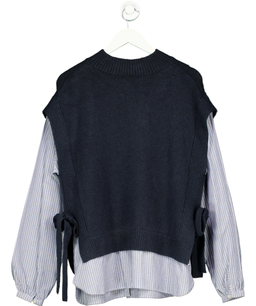 TU Blue Layered Shirt And Knitted Vest UK 16