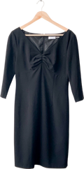 Calvin Klein Black V-neck 3/4 Sleeve Tailored Fitted  Dress Us8 UK 12