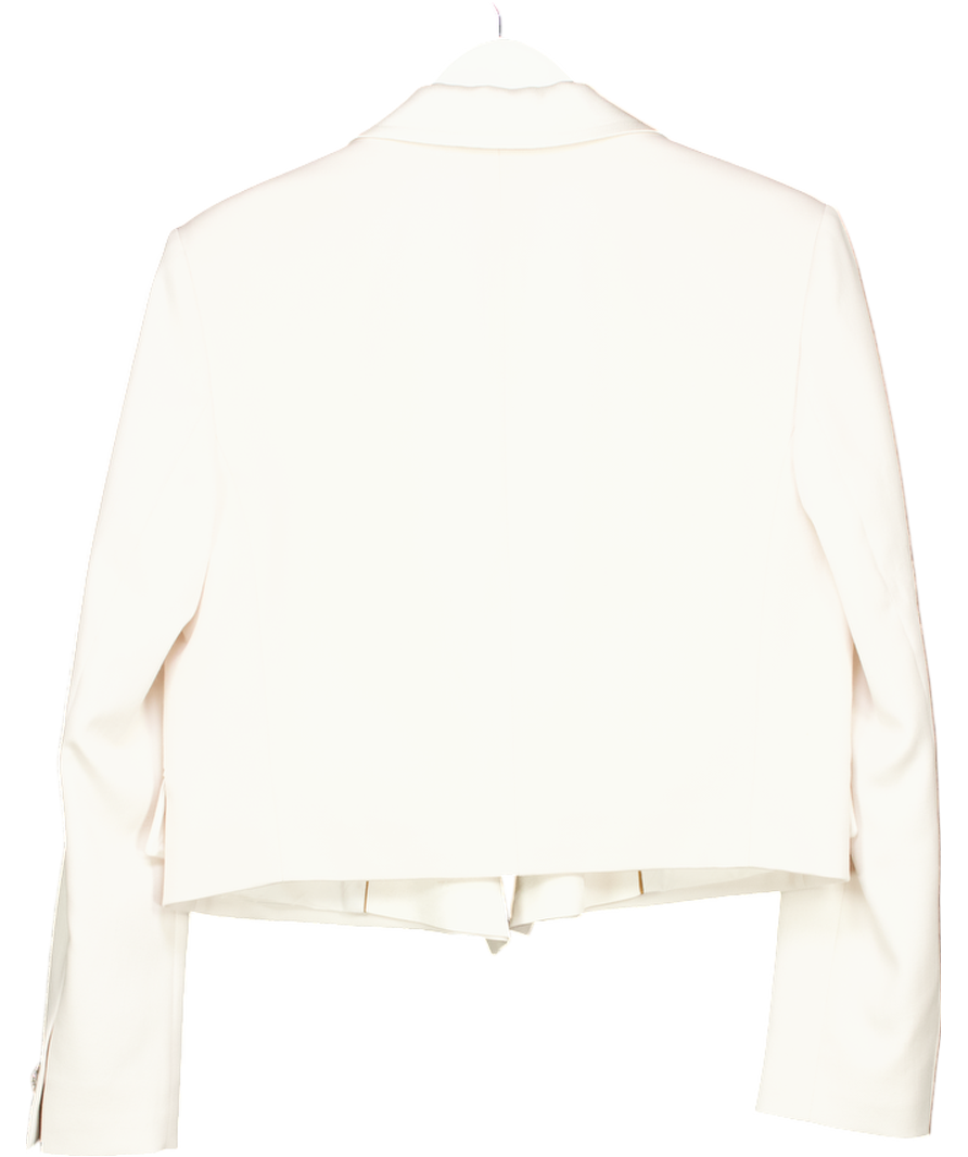 HUGO BOSS Cream Cropped Wool Blazer With Dimante Buttons UK 8