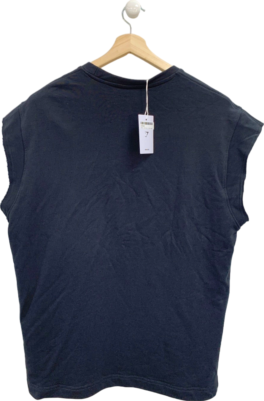 Gymshark Black Graphic Cut Off T-Shirt L