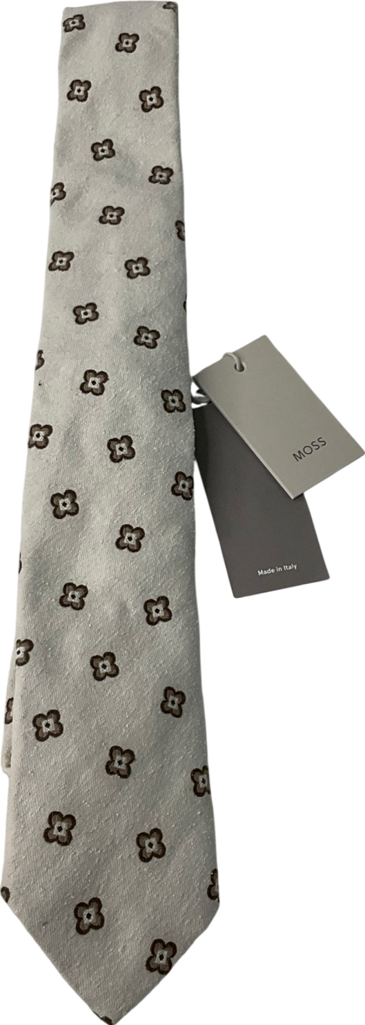Moss Bros Cream Patten Tie One Size