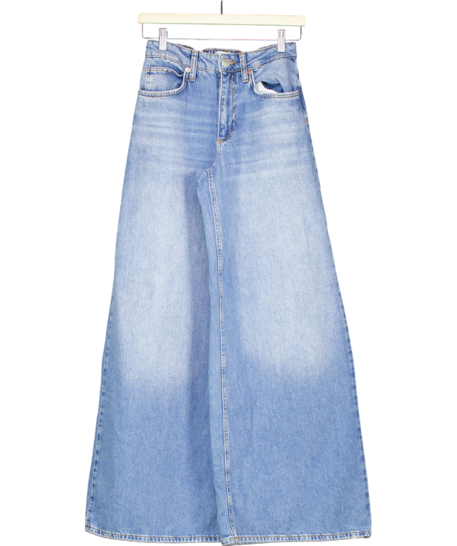 River Island Blue Palazzo Mid Rise Jean UK 8