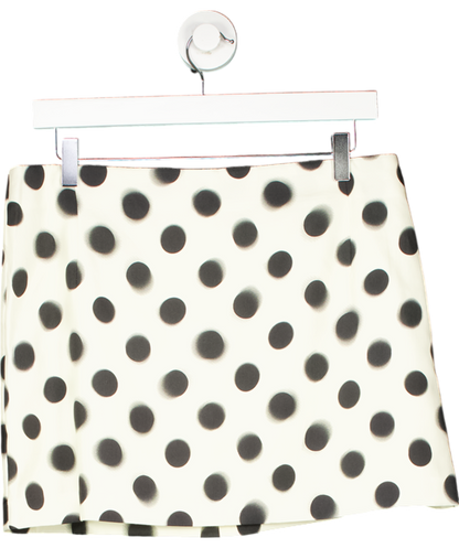 MANGO Cream Polka Dot Satin Mini Skirt UK 12