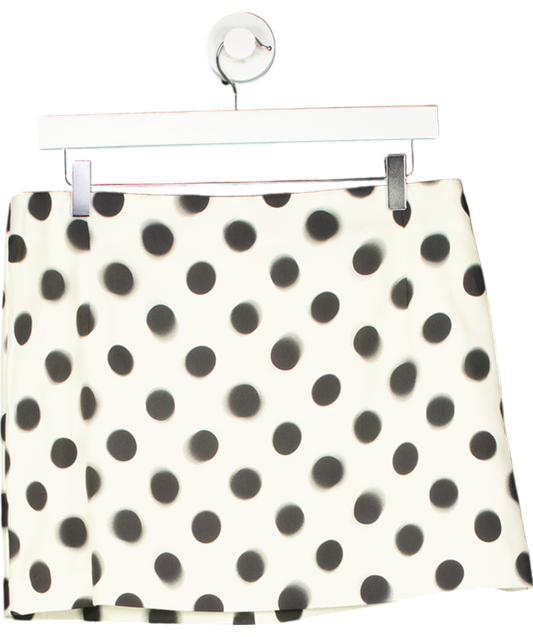 MANGO Cream Polka Dot Satin Mini Skirt UK 12