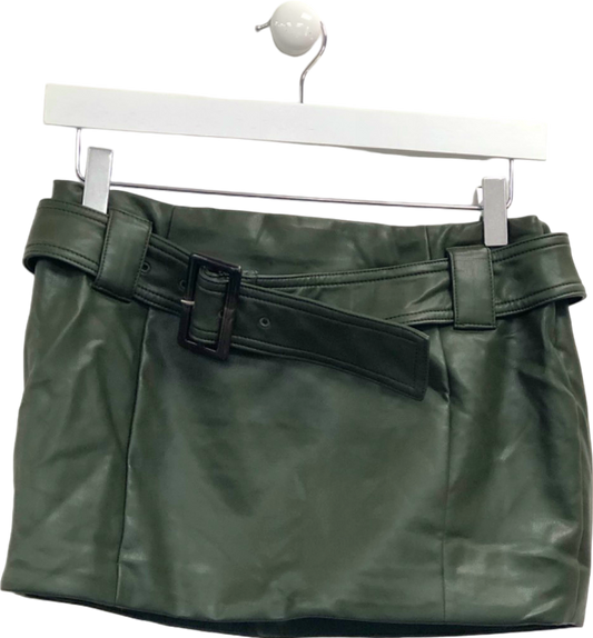 Mistress Rocks Dark Green Mini Skirt with Belt UK S