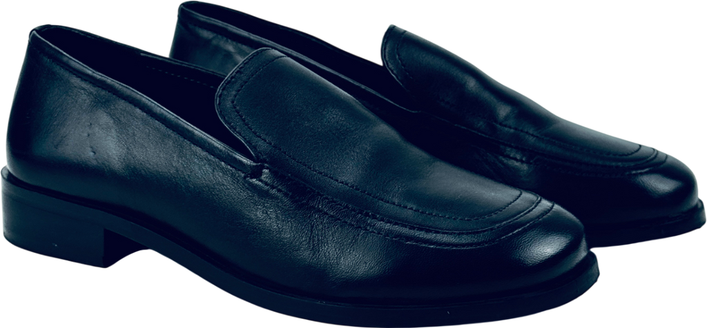 TOPSHOP Corrie Real Leather Flat Shoe Loafer In Black UK 5 EU 38 👠