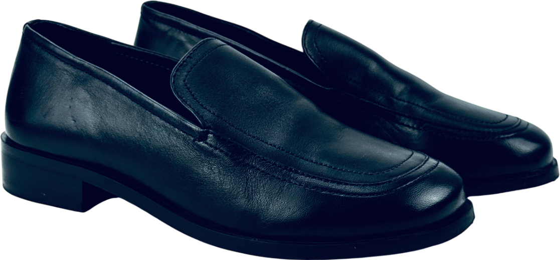 TOPSHOP Corrie Real Leather Flat Shoe Loafer In Black UK 5 EU 38 👠