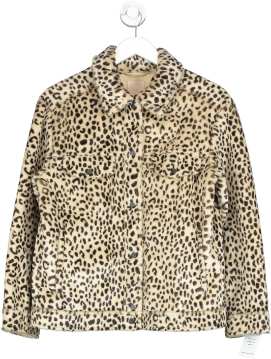H&M Beige Faux Leopard Fur Shacket UK S