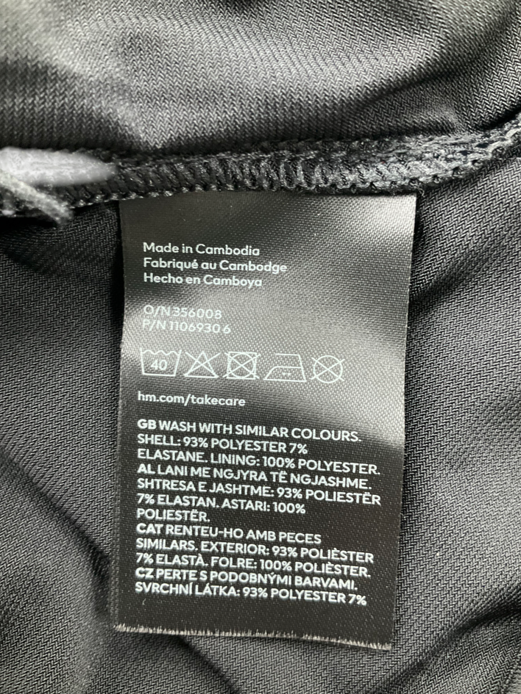 H&M Black Long Sleeve Asymmetric Neck Bodysuit UK S