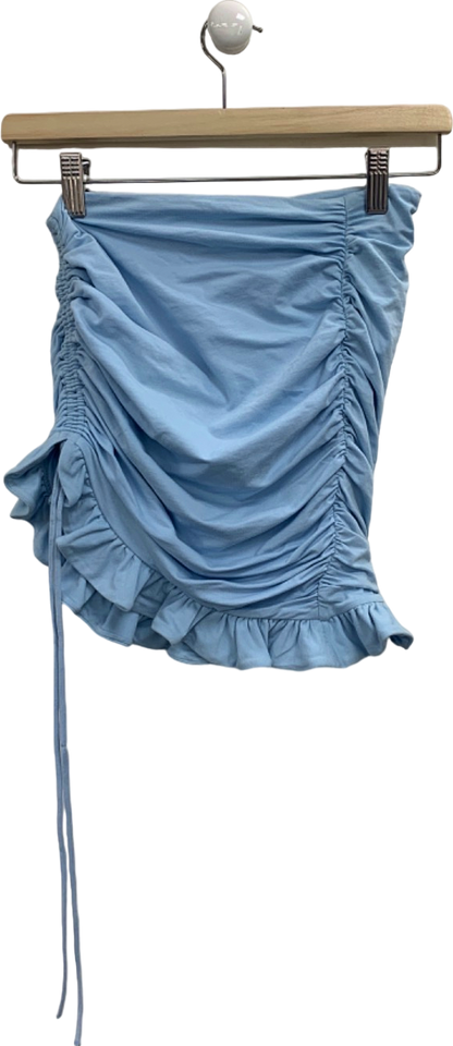 Oh Polly Blue Ruched Mini Skirt UK M