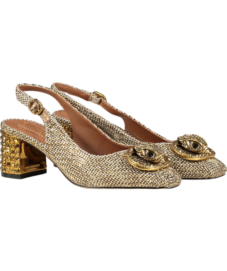 Kurt Geiger Metallic Chelsea Block Slingback Heel UK 3 EU 36 👠