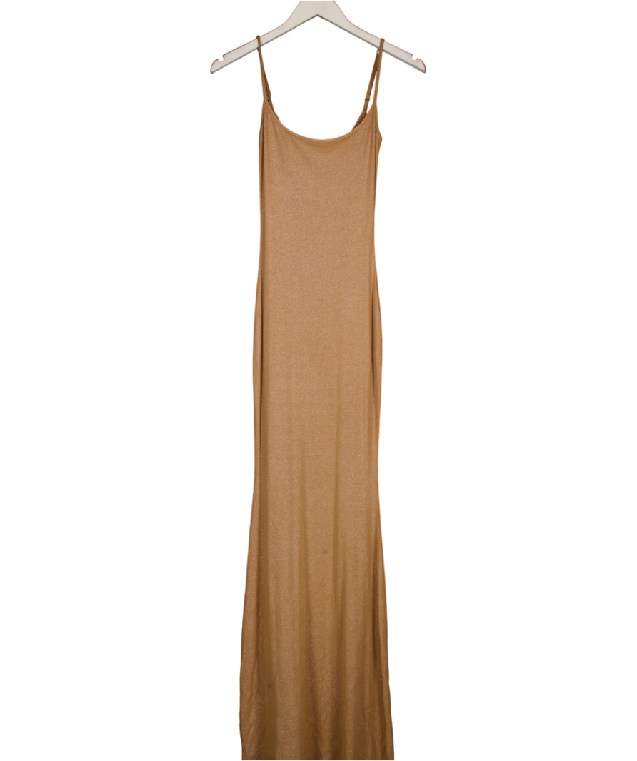 SKIMS Beige Shimmer Soft Lounge Stretch-jersey Maxi Dres UK M