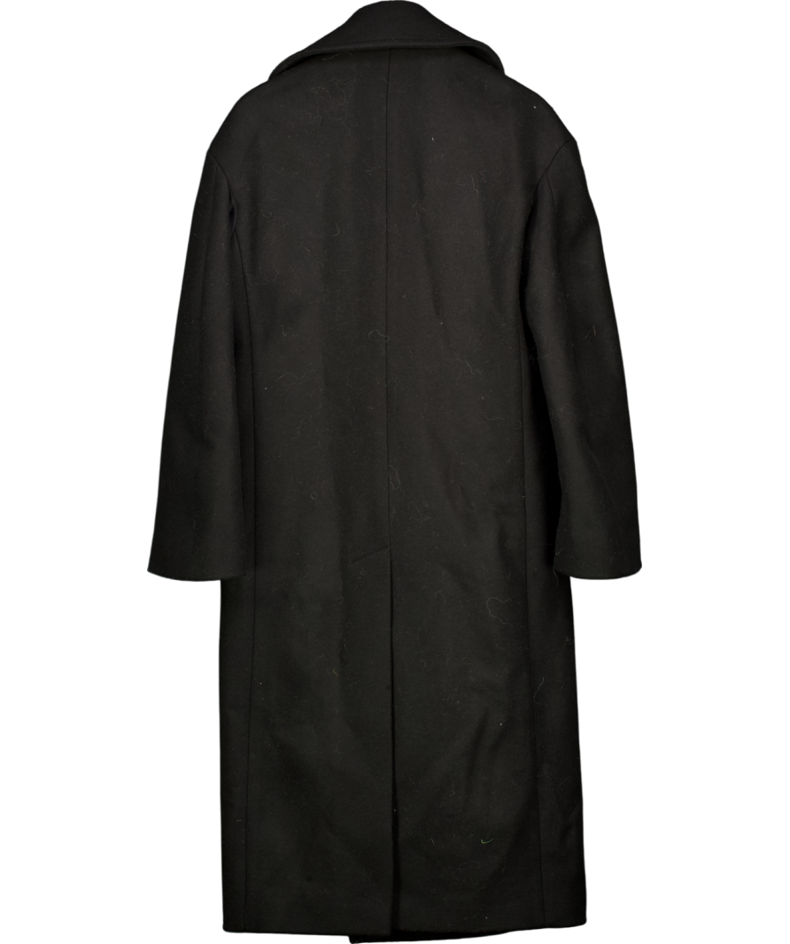 Petar Petrov Black Matin Oversized Double Breasted Coat UK 8