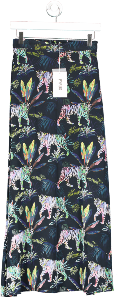 PYRUS Multicoloured Tigers Night Printed Skirt UK S