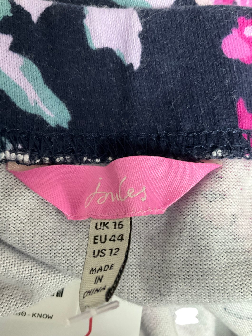 joules Blue Portia Print Jersey Skirt UK 16