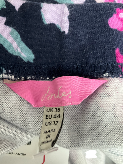 joules Blue Portia Print Jersey Skirt UK 16