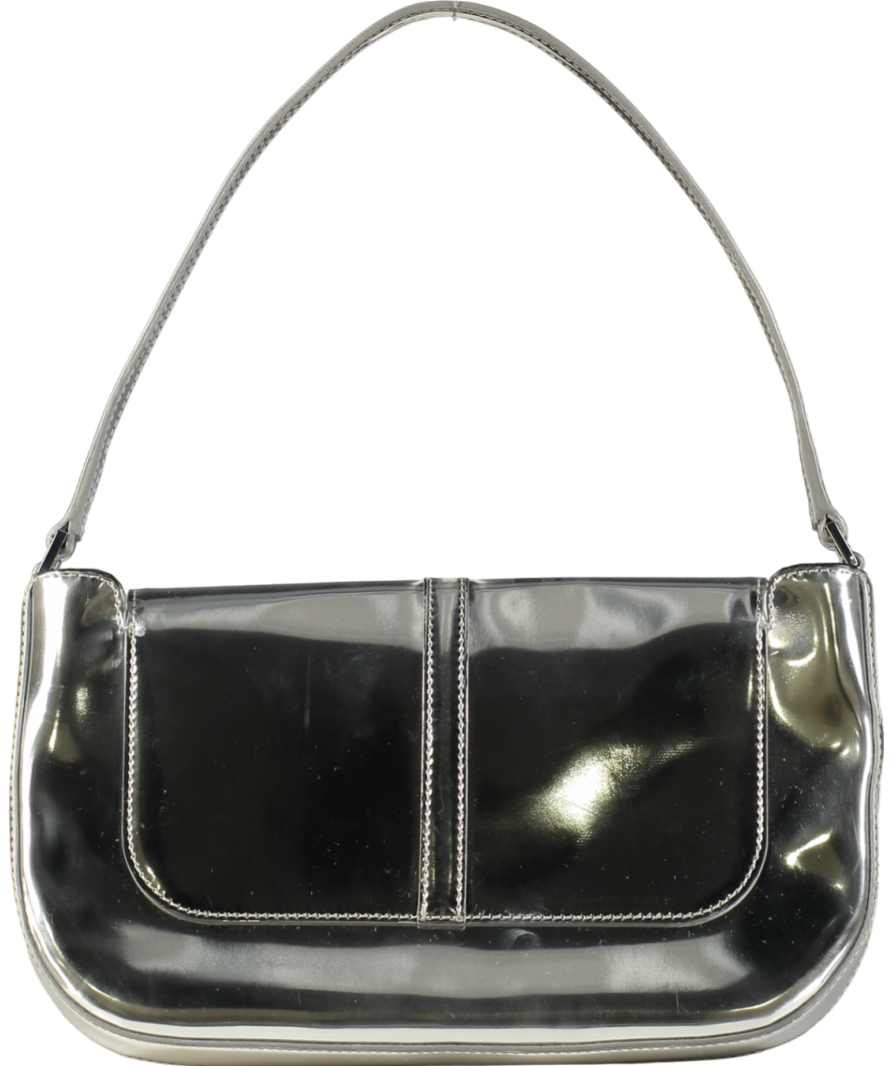 BY FAR Metallic Miranda Shoulder Bag In Silver