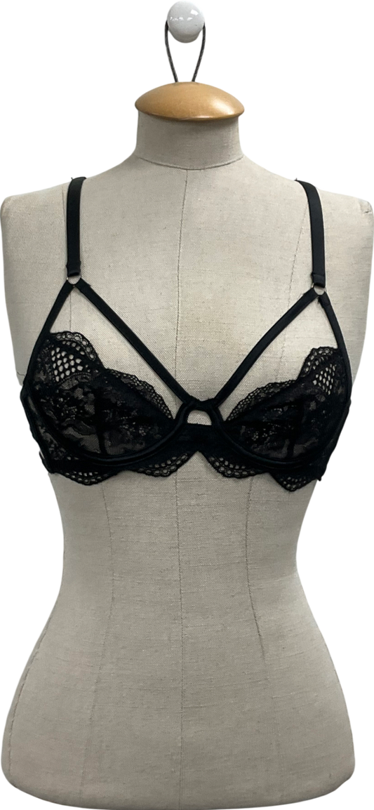 Implicite Black Strappy Cut Out Lace Underwear UK 32D