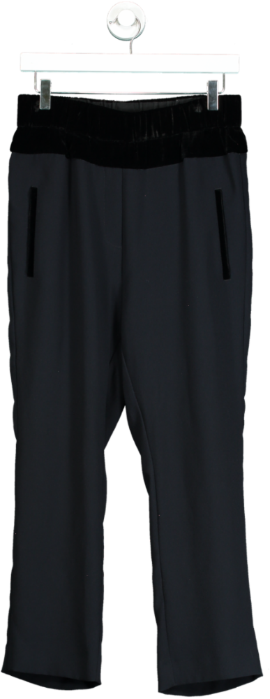 The Kooples Black Velvet Trim Trousers UK 10