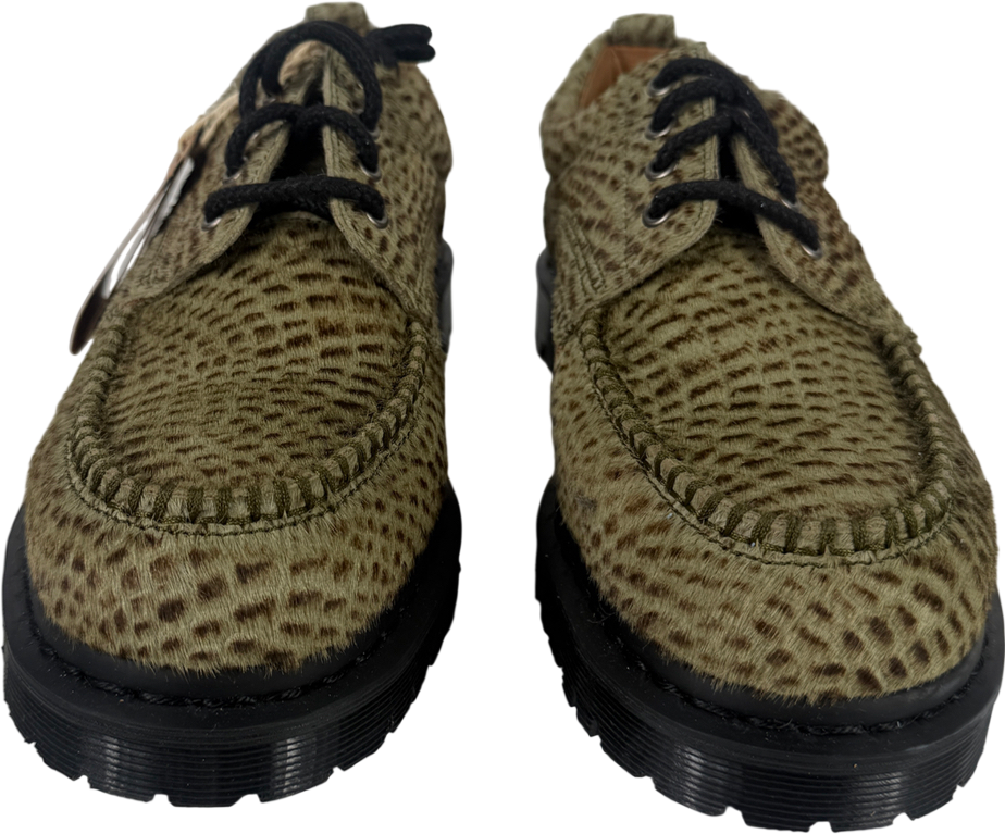 Dr Martens Green Lowell Hair On Leather Moc Toe Shoes UK 10 EU 44