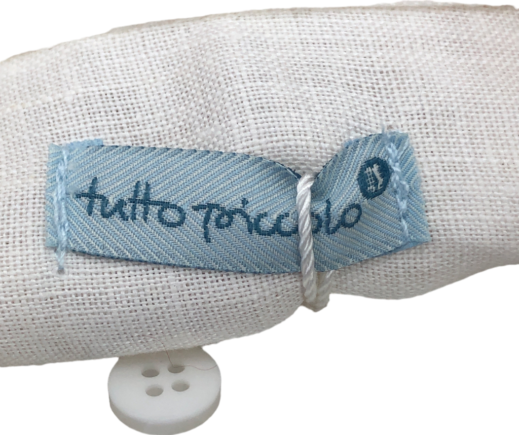Tutto Piccolo Ivory Linen Monogrammed shirt 5 Yrs