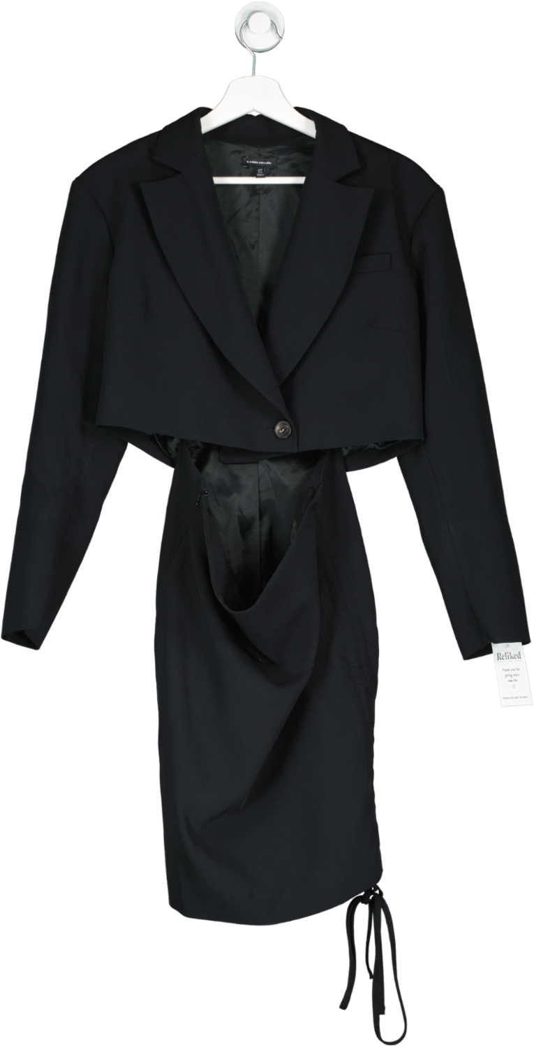 Karen Millen Black Cut Out Mini Dress UK 10