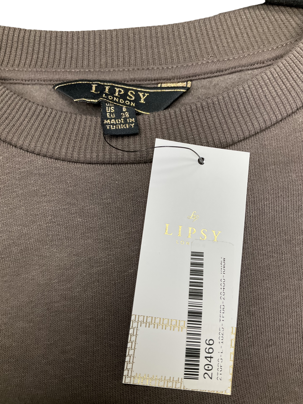 lipsy london Brown Embroidered Round Neck Sweatshirt UK 10