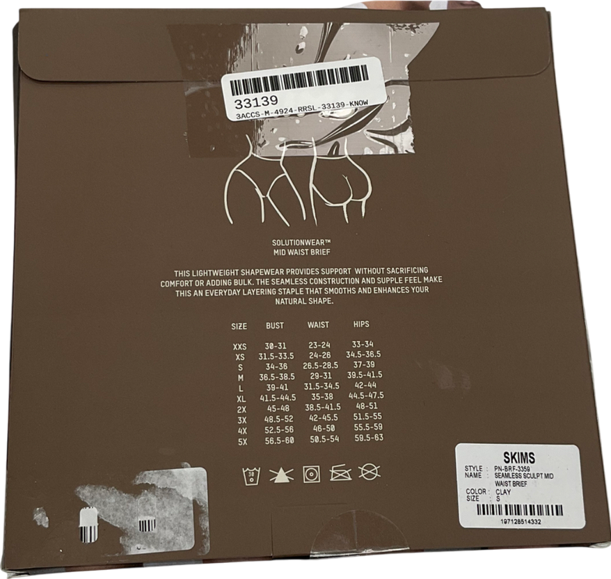 SKIMS Seamless Sculpt Mid Waist Brief - Clay UK S