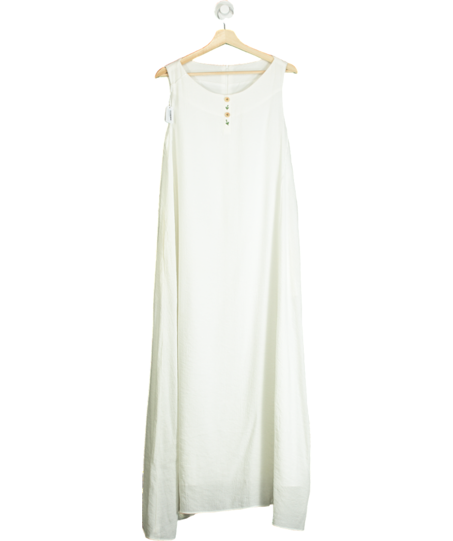 Rosie Hong White Caterina Linen Dress UK 8