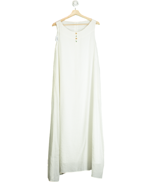 Rosie Hong White Caterina Linen Dress UK 8