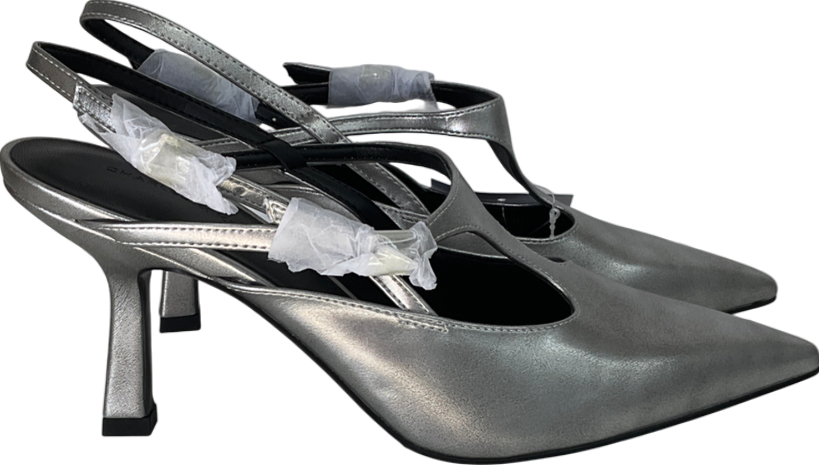 Charles & Keith Metallic Cut-out Pointed-toe Slingback Pumps UK 5 EU 38 👠