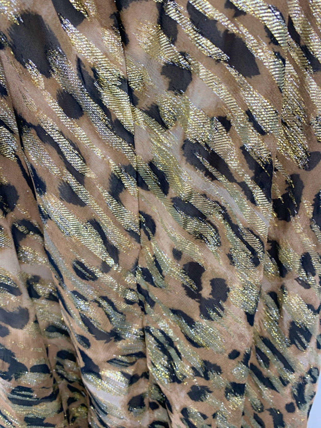 New Look Gold Leopard Print Bias Slip Dress UK 8