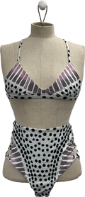 Mara Hoffman White Women's Samba Cross Side Hi Waist Bikini Bottom & Samba Wrap Bikini Top One Size