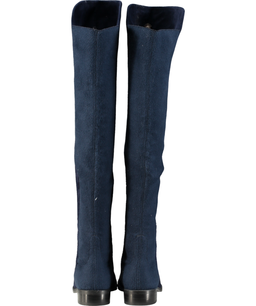Stuart Weitzman Navy Blue Suede Knee High Boots UK 4 EU 37 👠