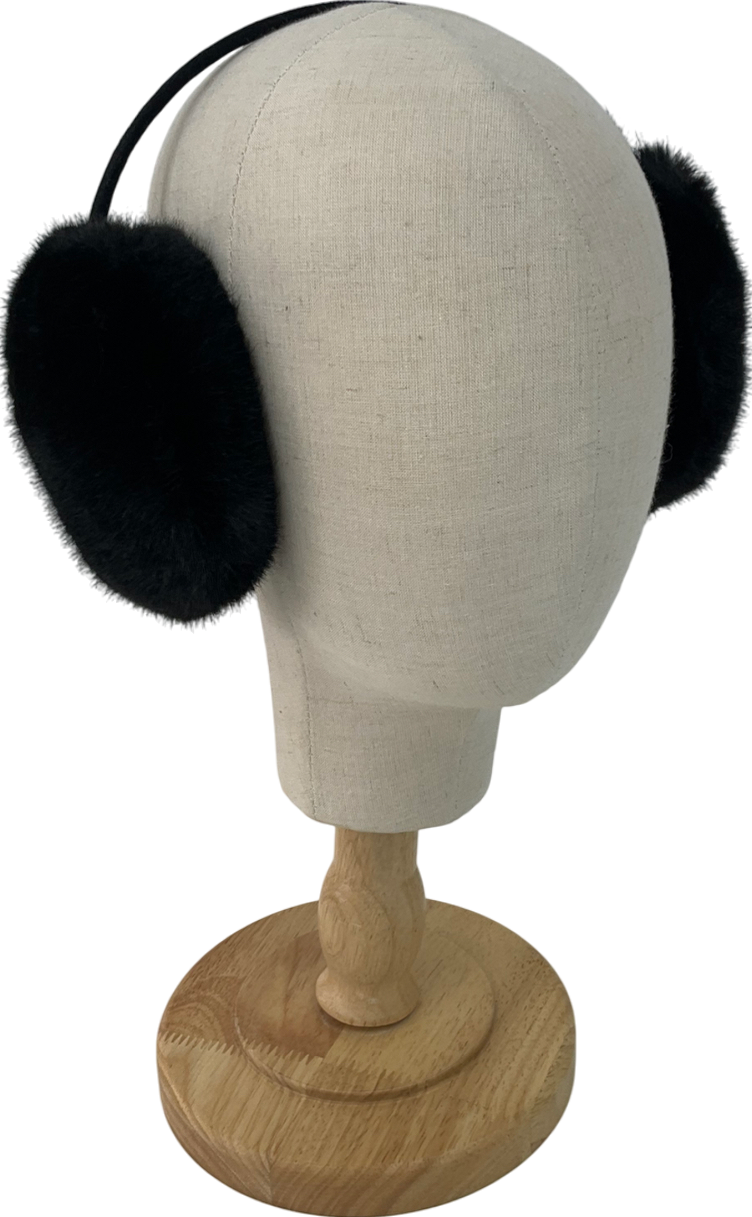 Black Faux Fur Ear Muffs One Size