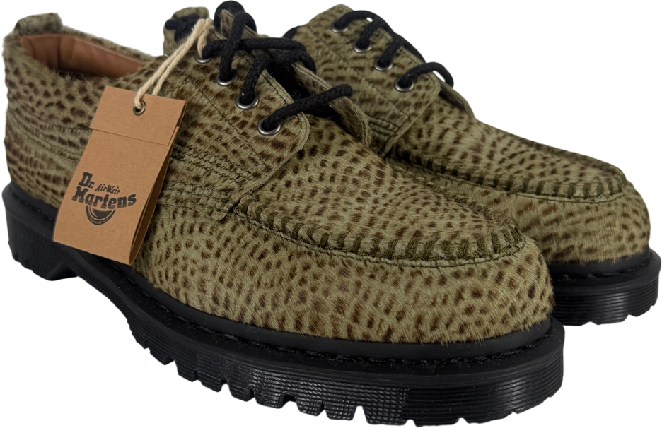 Dr Martens Green Lowell Hair On Leather Moc Toe Shoes UK 10 EU 44