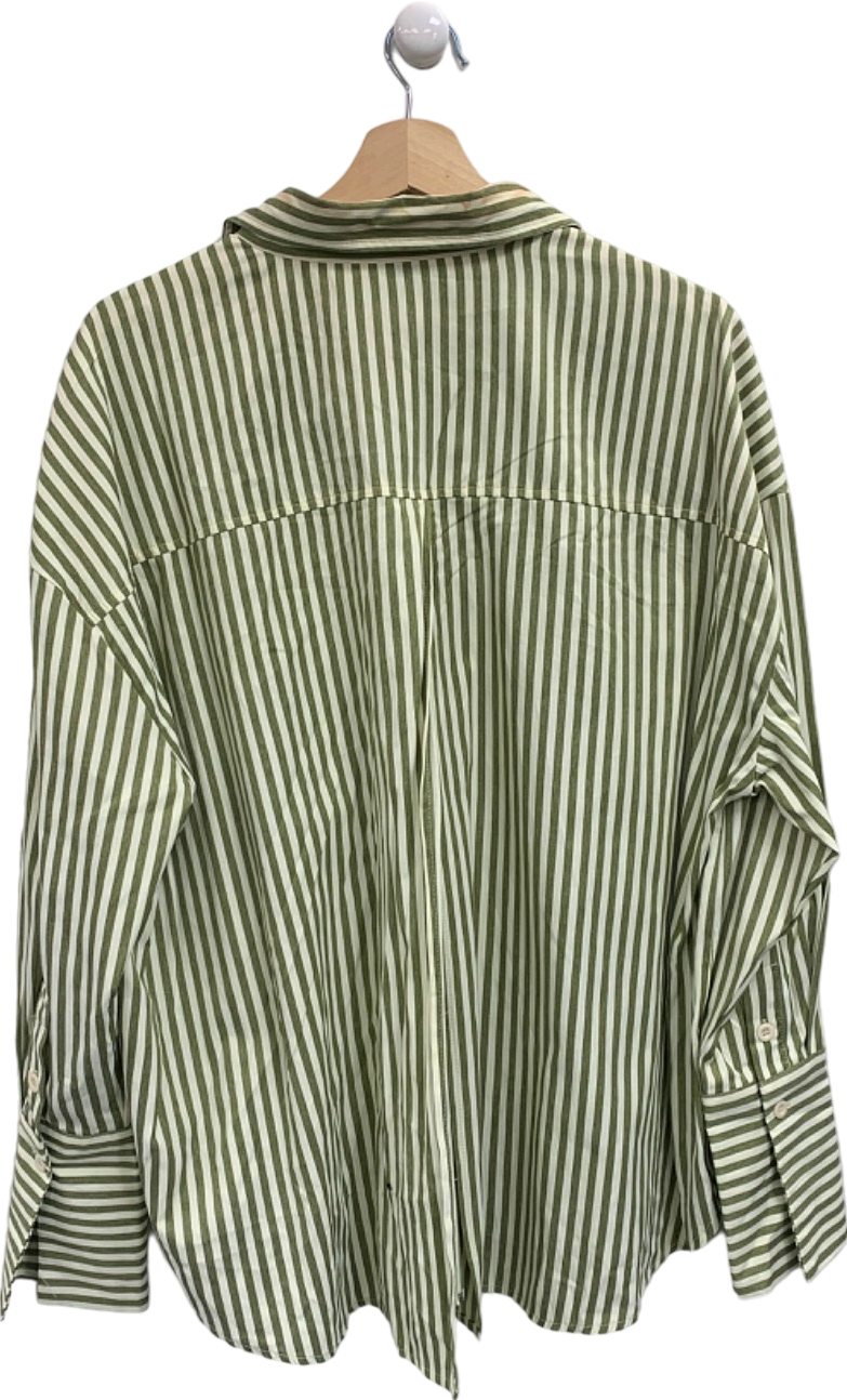 Nasty Gal Green Stripe Shirt UK 12