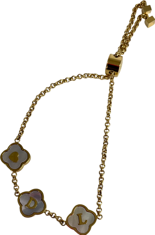 Abbott Lyon Metallic Clover Custom Name Bracelet One Size