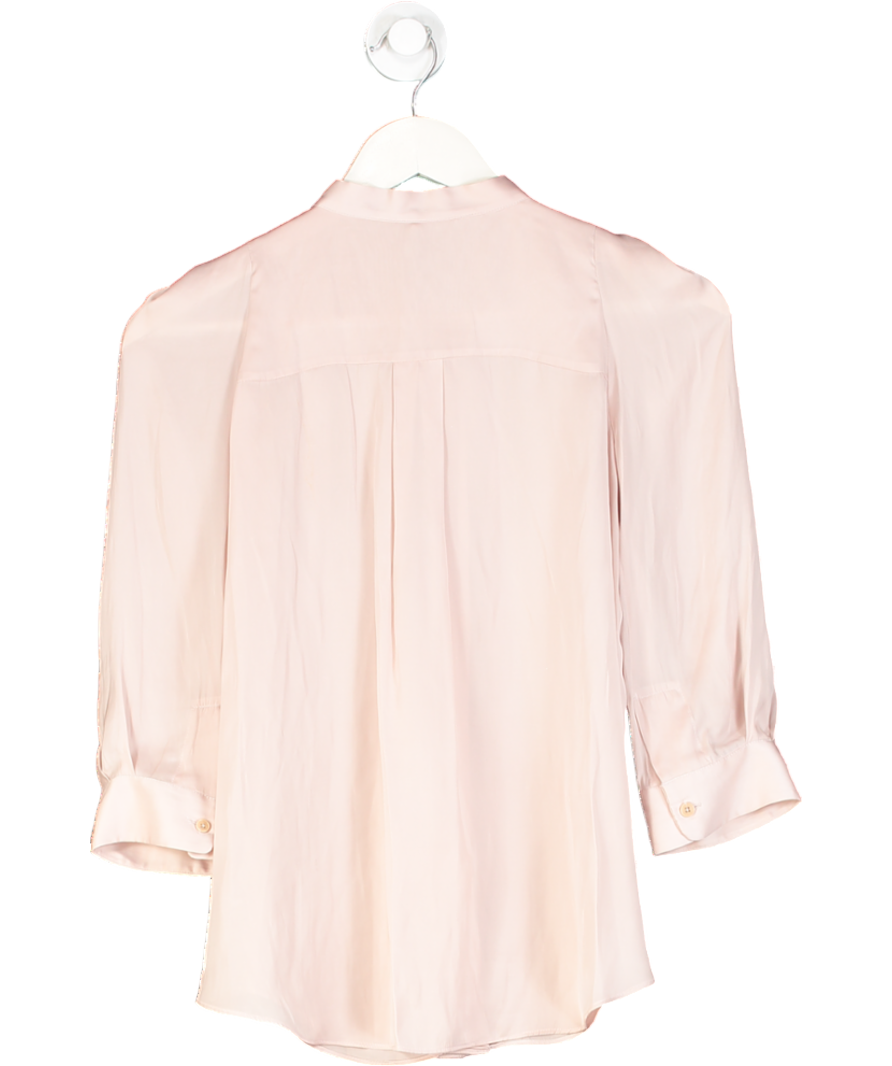 Zadig & Voltaire Pink Tie Neck Long Sleeve Blouse In Rose UK S