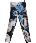 Black Seamless Smoke Print 3/4 Leggings UK XXXL