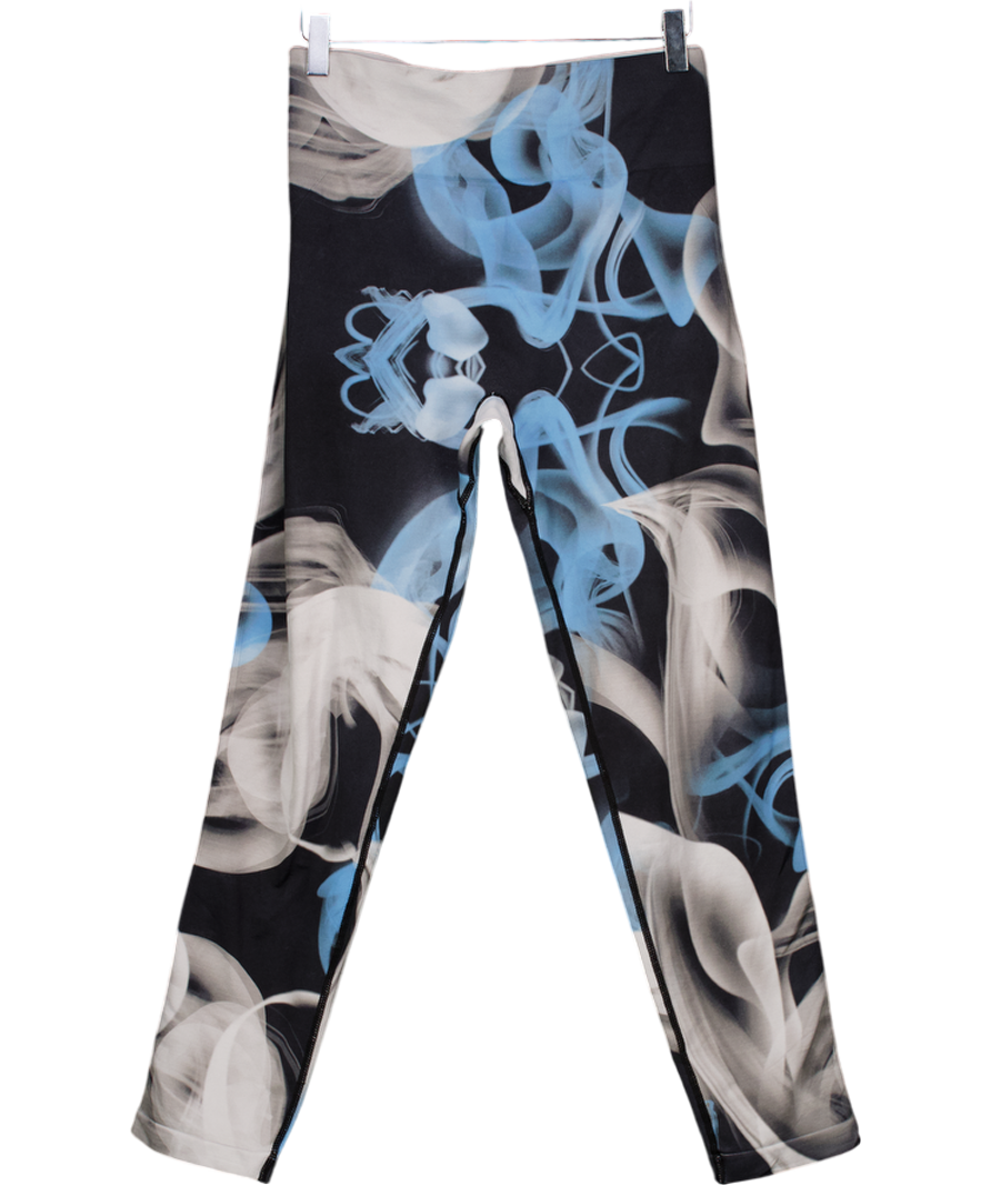 Black Seamless Smoke Print 3/4 Leggings UK XXXL